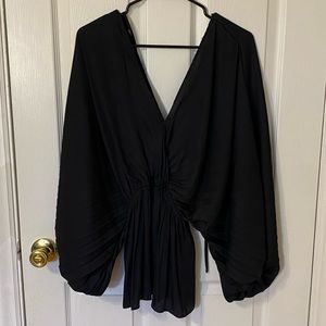 Mustard Seed Silky Black Top with Ties- Women’s Medium